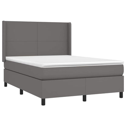 Giroletto a Molle con Materasso Grigio 140x200 cm in Similpelle