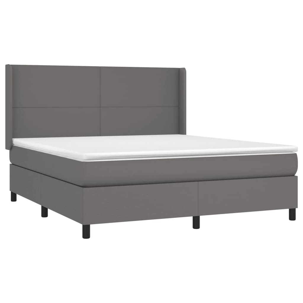 Giroletto a Molle con Materasso Grgio 180x200 cm in Similpelle | homemem39