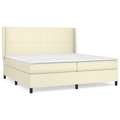 Giroletto a Molle con Materasso Crema 200x200 cm in Similpelle | homemem39
