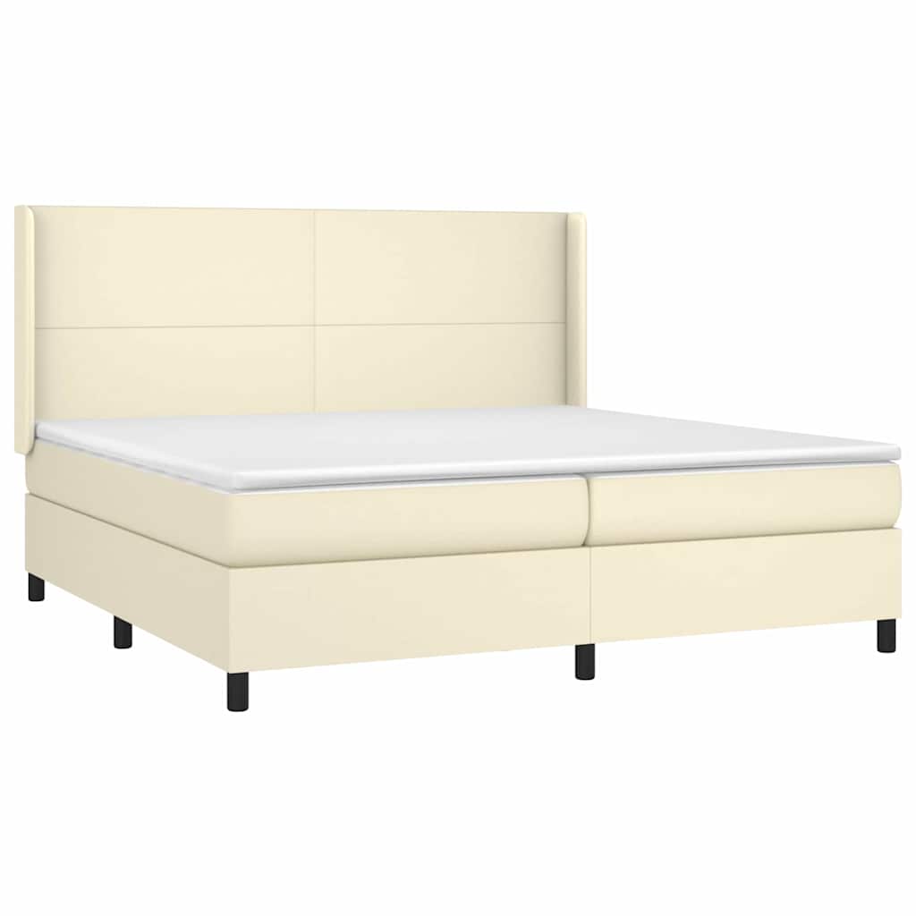 Giroletto a Molle con Materasso Crema 200x200 cm in Similpelle