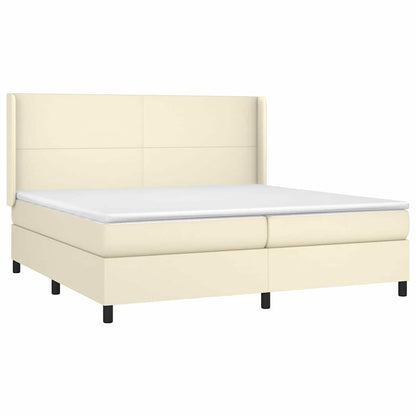 Giroletto a Molle con Materasso Crema 200x200 cm in Similpelle