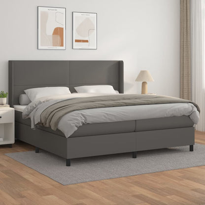 Giroletto a Molle con Materasso Grgio 200x200 cm in Similpelle | homemem39