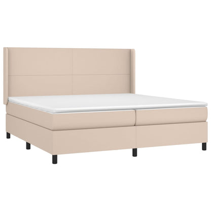 Giroletto a Molle con Materasso Cappuccino 200x200cm Similpelle