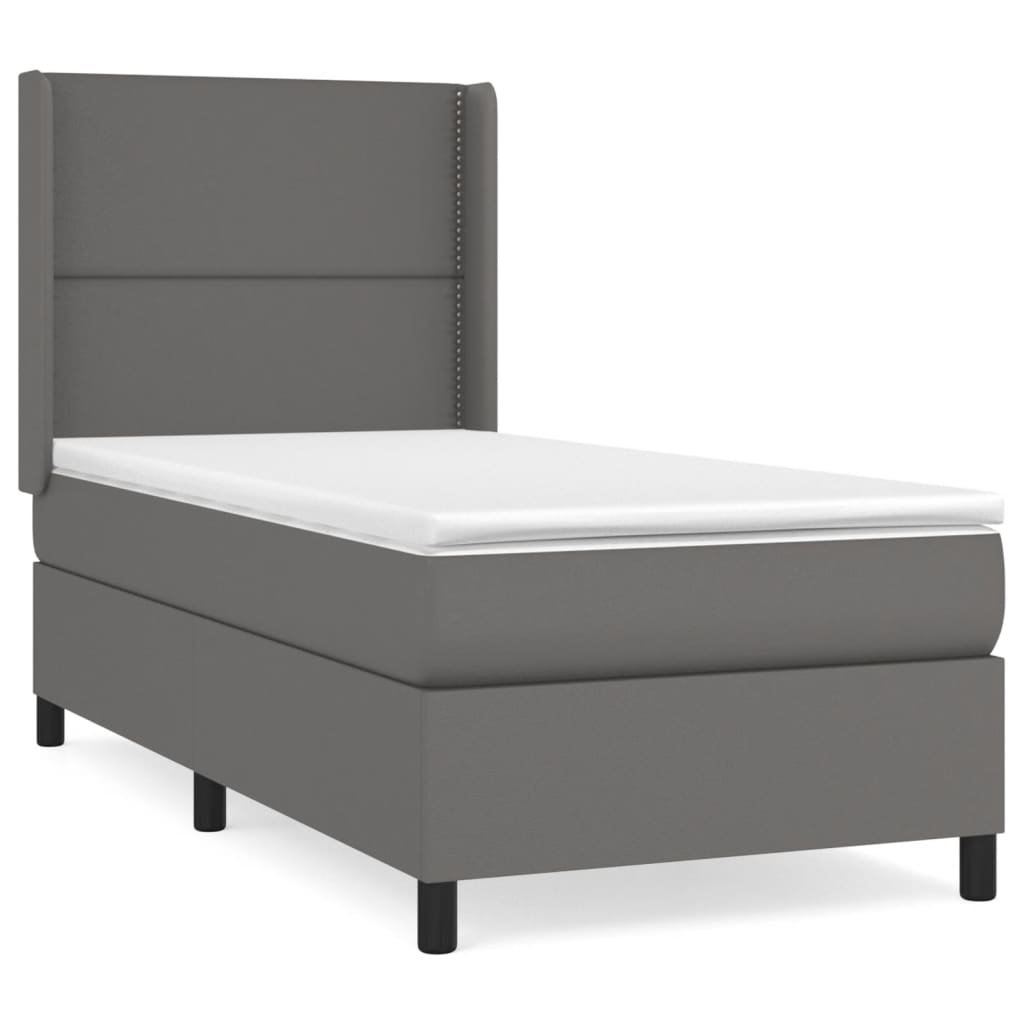 Giroletto a Molle con Materasso Grgio 90x200 cm in Similpelle | homemem39