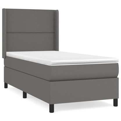 Giroletto a Molle con Materasso Grgio 90x200 cm in Similpelle | homemem39