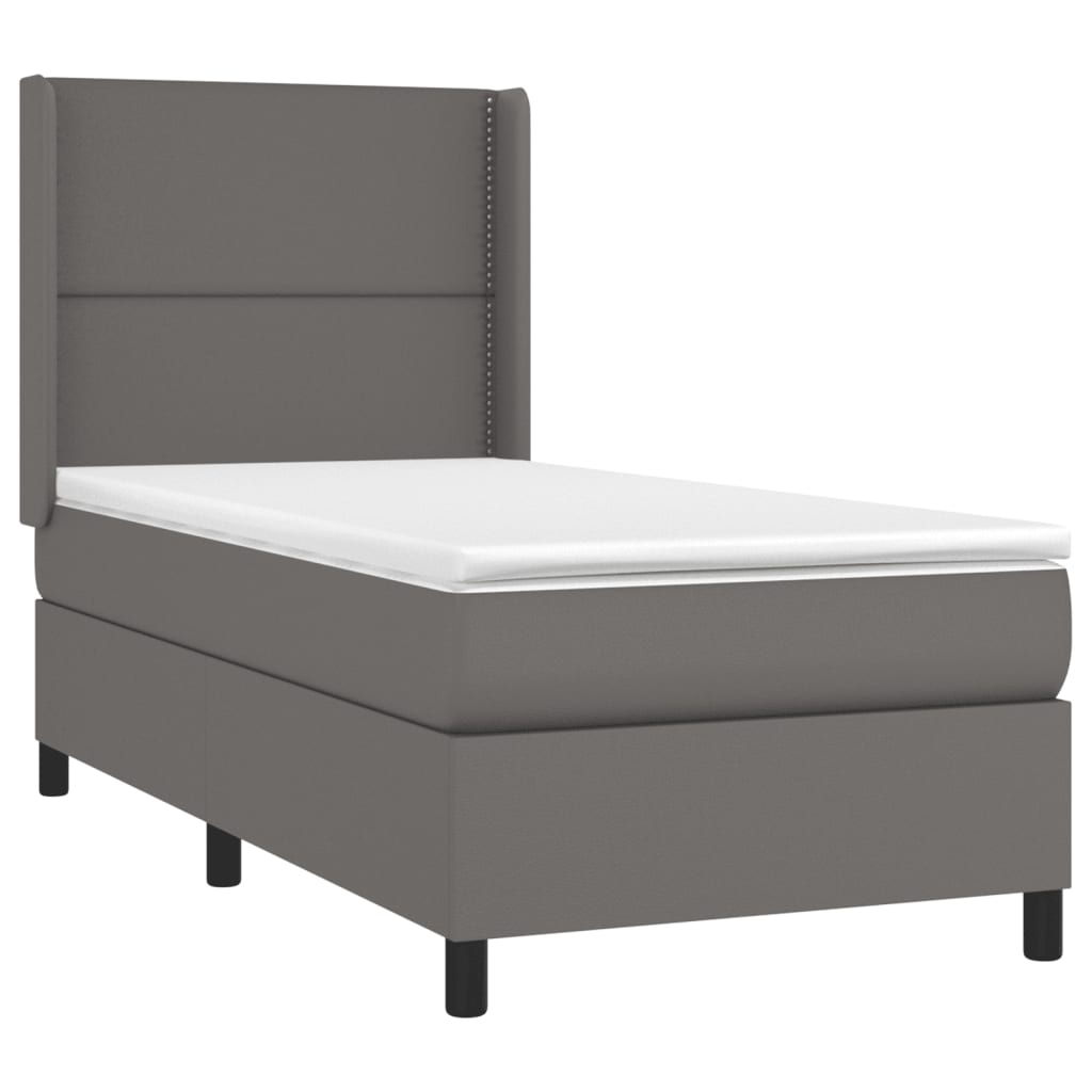 Giroletto a Molle con Materasso Grgio 90x200 cm in Similpelle | homemem39