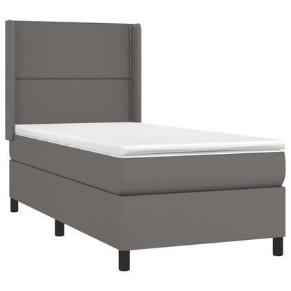 Giroletto a Molle con Materasso Grgio 90x200 cm in Similpelle | homemem39