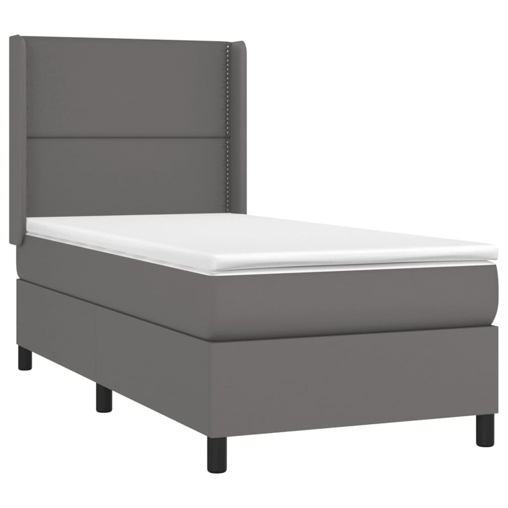 Giroletto a Molle con Materasso Grigio 100x200 cm in Similpelle | homemem39