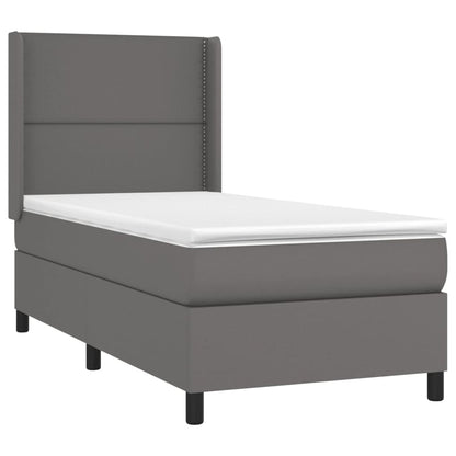 Giroletto a Molle con Materasso Grigio 100x200 cm in Similpelle | homemem39