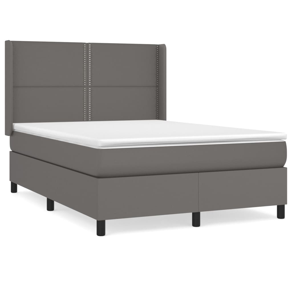 Giroletto a Molle con Materasso Grigio 140x190 cm in Similpelle | homemem39