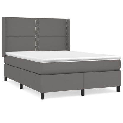 Giroletto a Molle con Materasso Grigio 140x190 cm in Similpelle | homemem39
