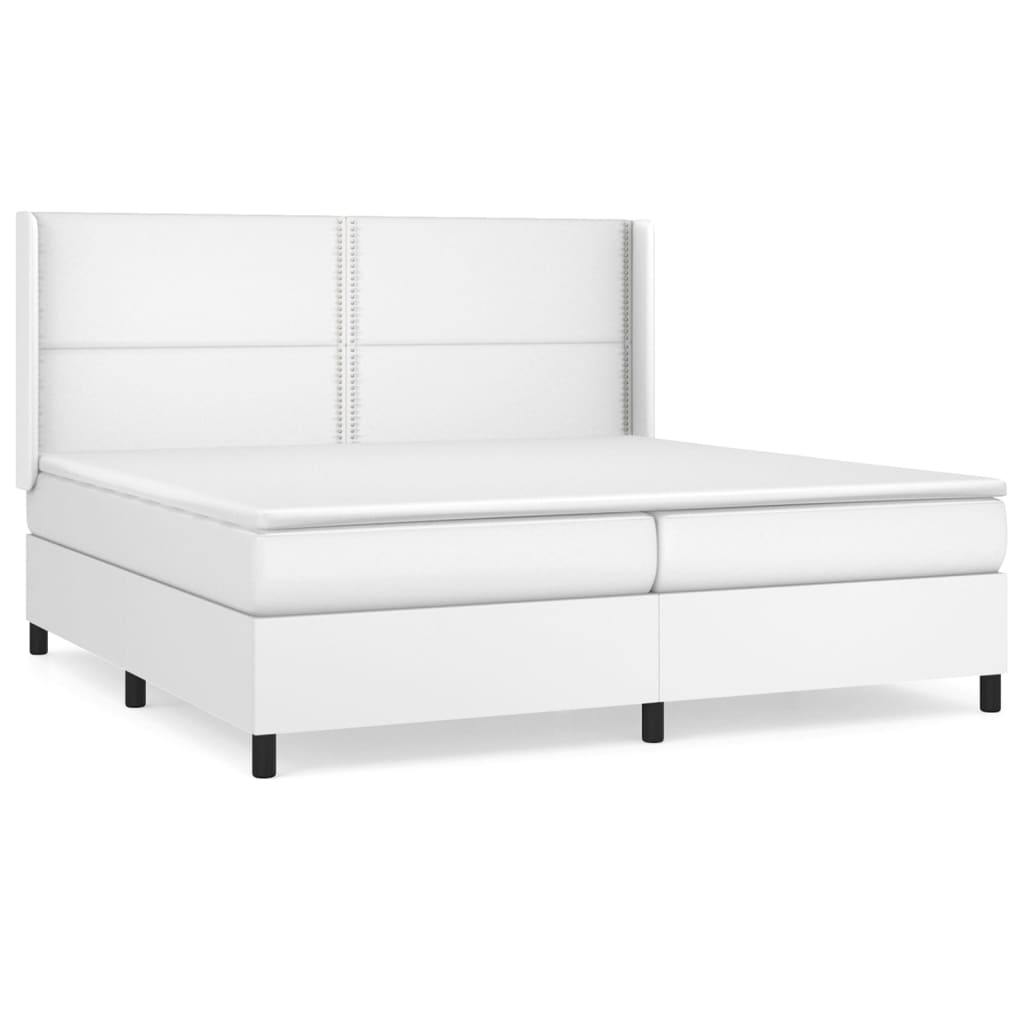 Giroletto a Molle con Materasso Bianco 200x200cm in Similpelle | homemem39