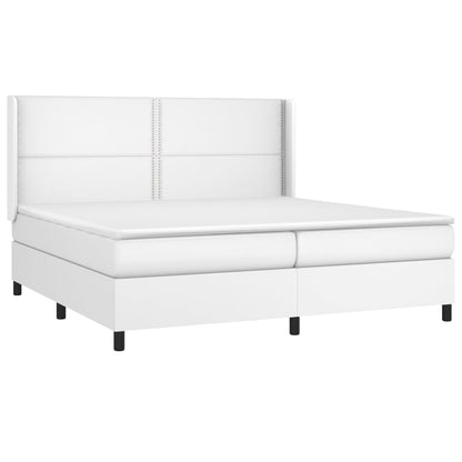 Giroletto a Molle con Materasso Bianco 200x200cm in Similpelle | homemem39