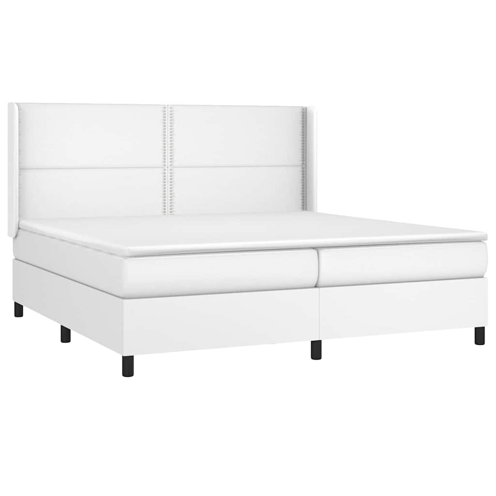 Giroletto a Molle con Materasso Bianco 200x200cm in Similpelle
