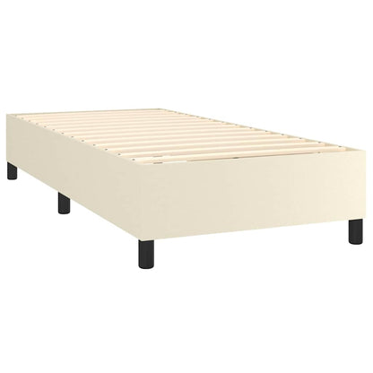 Giroletto a Molle con Materasso Crema 90x200 cm in Similpelle