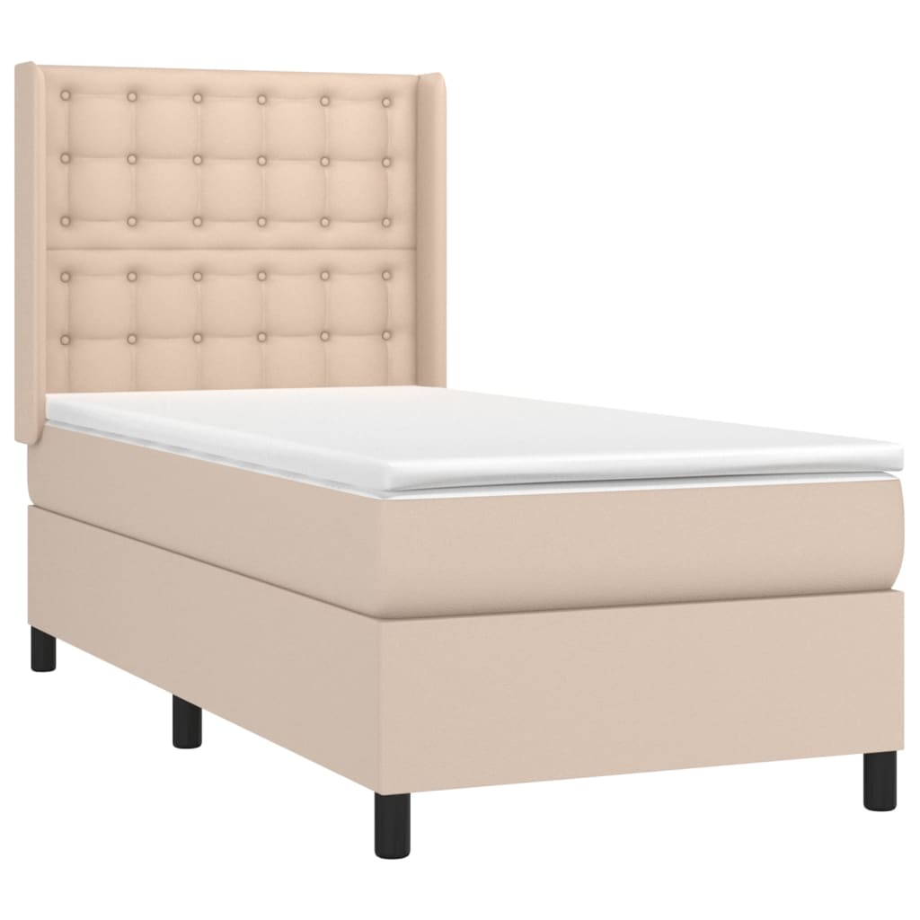 Giroletto a Molle con Materasso Cappuccino 90x200 cm Similpelle | homemem39
