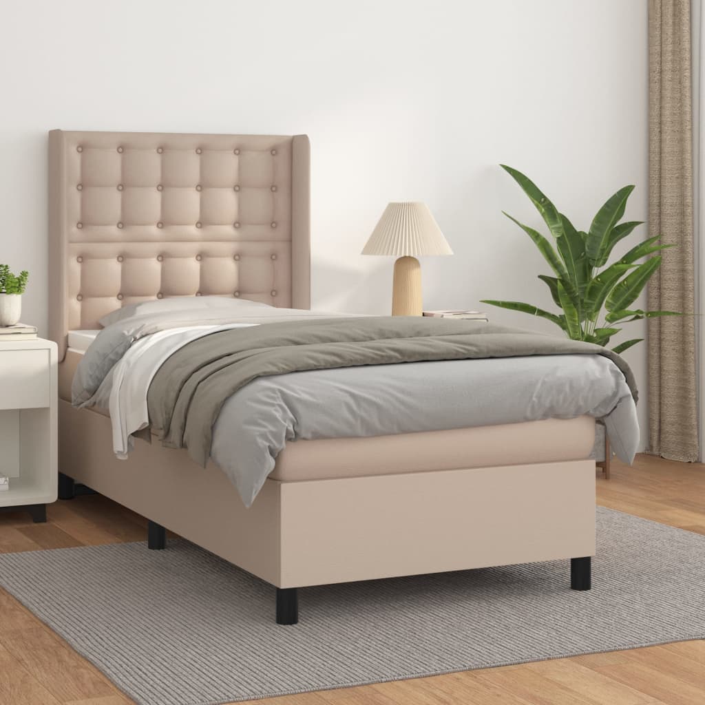 Giroletto a Molle con Materasso Cappuccino 90x200 cm Similpelle | homemem39