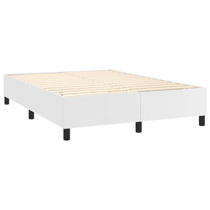 Giroletto a Molle con Materasso Bianco 140x190 cm in Similpelle