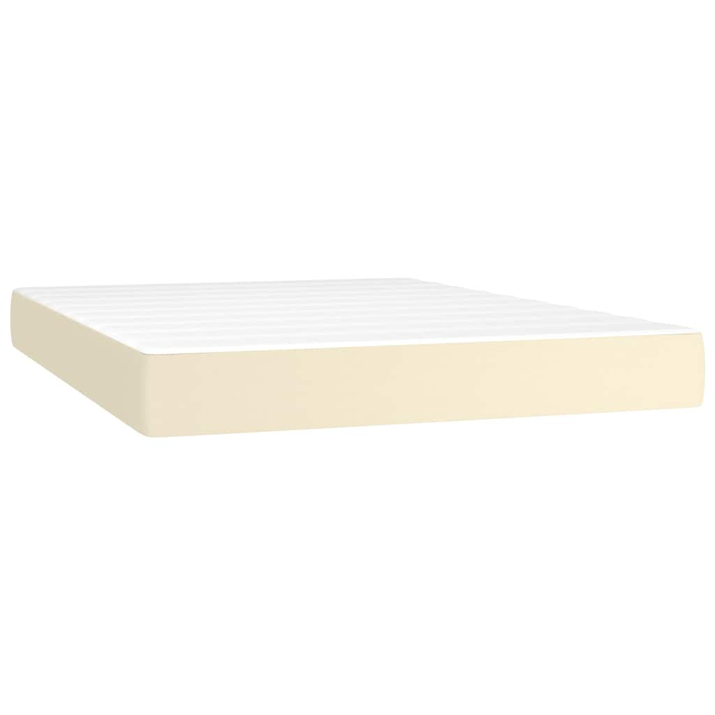 Giroletto a Molle con Materasso Crema 140x190 cm in Similpelle