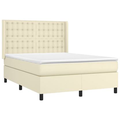Giroletto a Molle con Materasso Crema 140x200 cm in Similpelle | homemem39