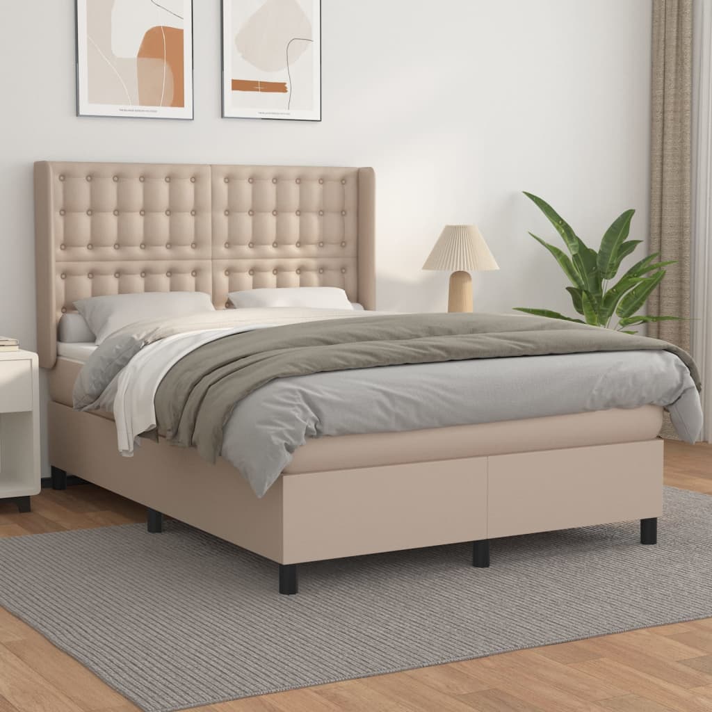 Giroletto a Molle con Materasso Cappuccino 140x200cm Similpelle | homemem39