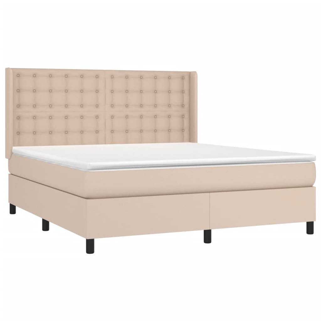 Giroletto a Molle con Materasso Cappuccino 160x200cm Similpelle | homemem39