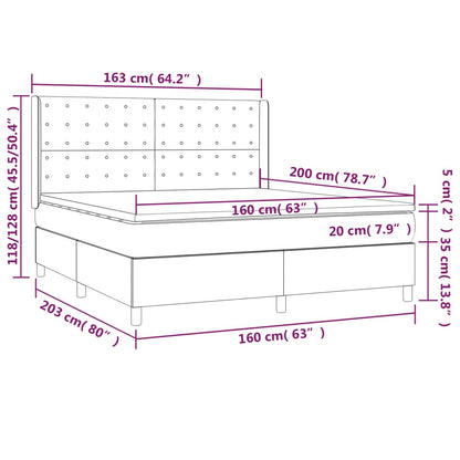 Giroletto a Molle con Materasso Cappuccino 160x200cm Similpelle | homemem39