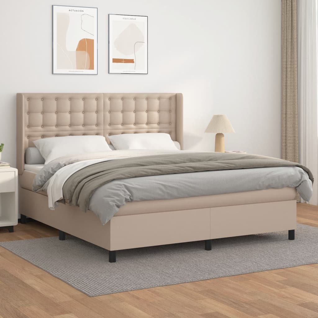 Giroletto a Molle con Materasso Cappuccino 160x200cm Similpelle | homemem39
