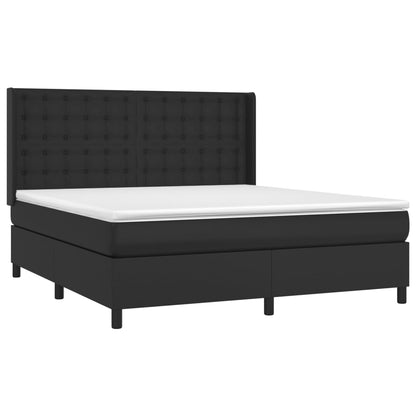 Giroletto a Molle con Materasso Nero 180x200 cm in Similpelle | homemem39