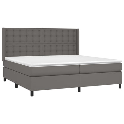 Giroletto a Molle con Materasso Grgio 200x200 cm in Similpelle | homemem39
