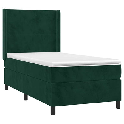 Giroletto a Molle con Materasso Verde Scuro 80x200 cm Velluto | homemem39