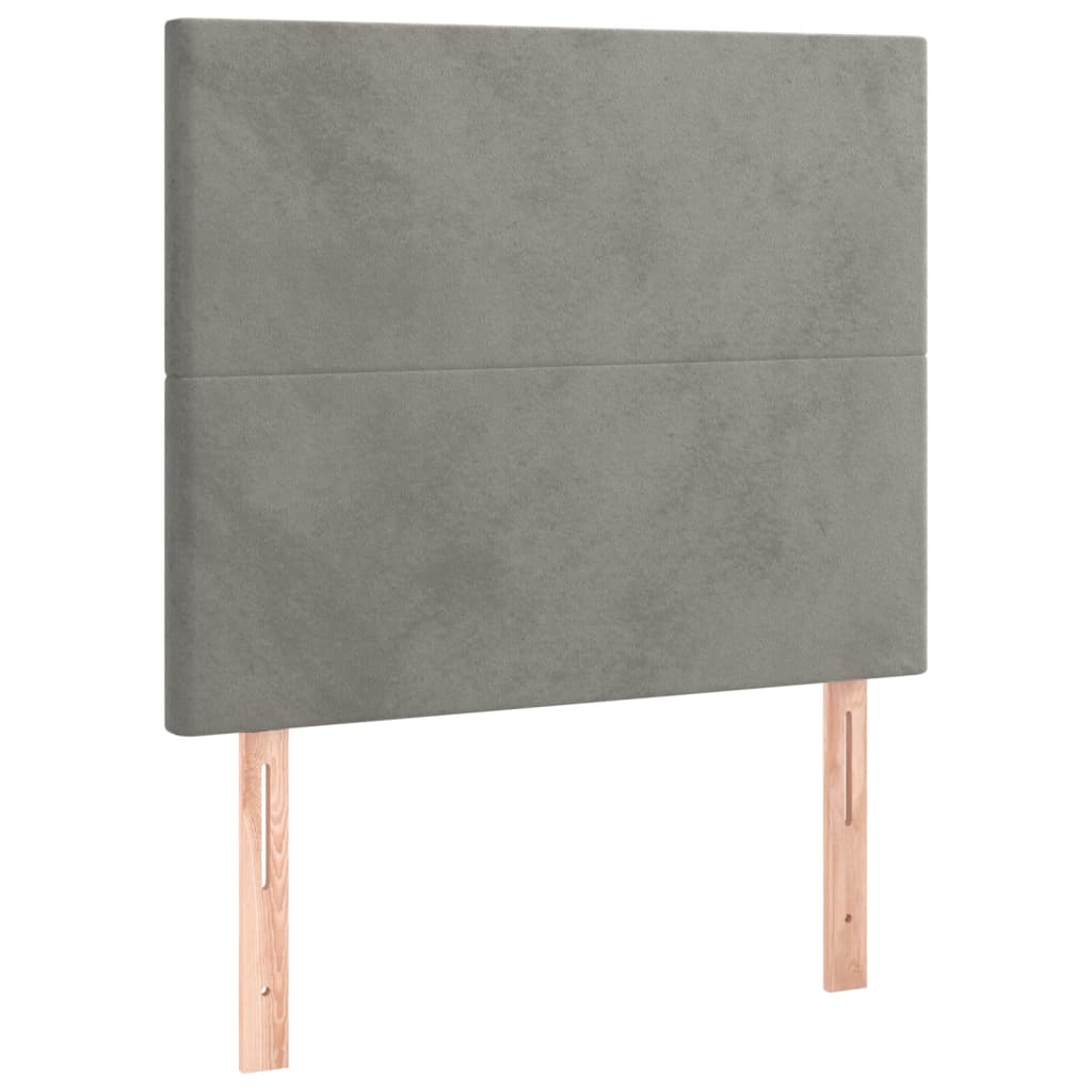 Giroletto a Molle con Materasso Grigio Chiaro 90x190 cm Velluto | homemem39