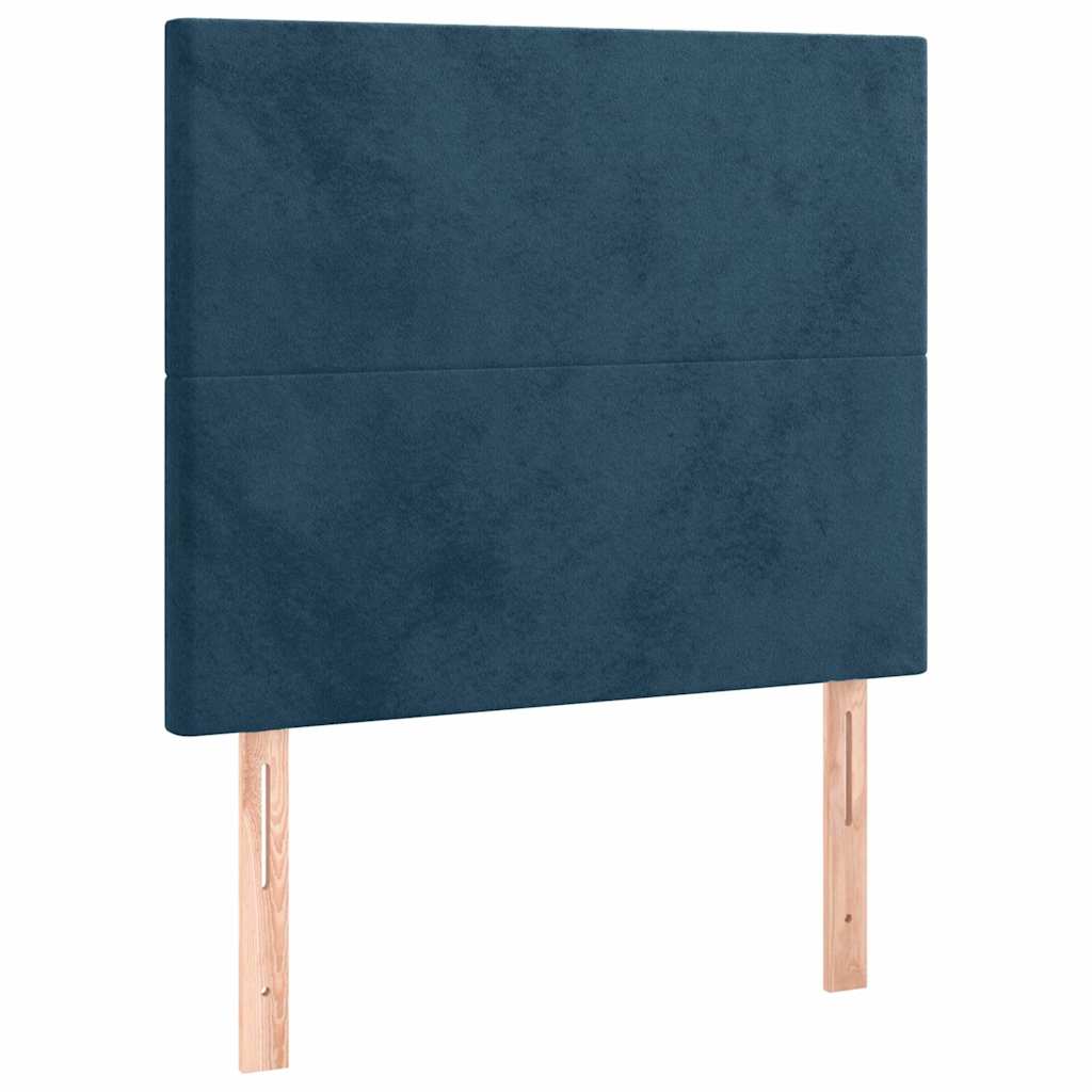 Giroletto a Molle con Materasso Blu Scuro 90x200 cm in Velluto | homemem39