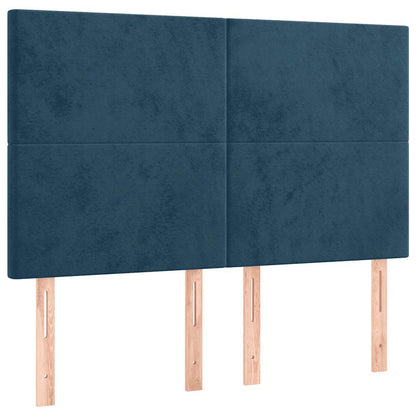 Giroletto a Molle con Materasso Blu Scuro 140x190 cm in Velluto | homemem39
