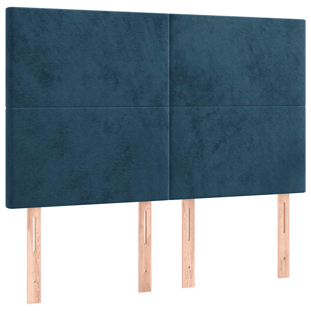 Giroletto a Molle con Materasso Blu Scuro 140x200 cm in Velluto | homemem39