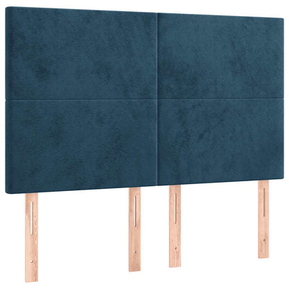 Giroletto a Molle con Materasso Blu Scuro 140x200 cm in Velluto | homemem39