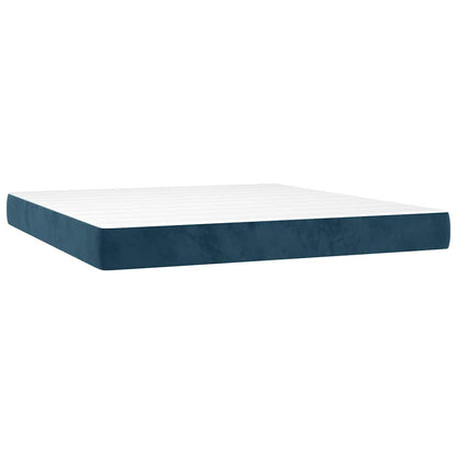 Giroletto a Molle con Materasso Blu Scuro 160x200 cm in Velluto | homemem39