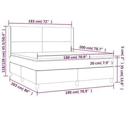 Giroletto a Molle con Materasso Blu Scuro 180x200 cm in Velluto | homemem39
