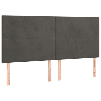 Giroletto a Molle con Materasso Grigio Scuro 200x200 cm Velluto | homemem39