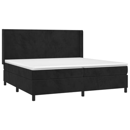 Giroletto a Molle con Materasso Nero 200x200 cm in Velluto | homemem39