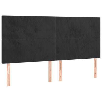 Giroletto a Molle con Materasso Nero 200x200 cm in Velluto | homemem39