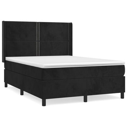 Giroletto a Molle con Materasso Nero 140x190 cm in Velluto | homemem39
