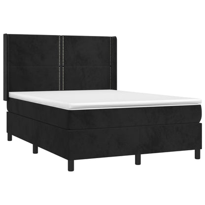 Giroletto a Molle con Materasso Nero 140x190 cm in Velluto | homemem39