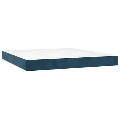 Giroletto a Molle con Materasso Blu Scuro 160x200 cm in Velluto | homemem39
