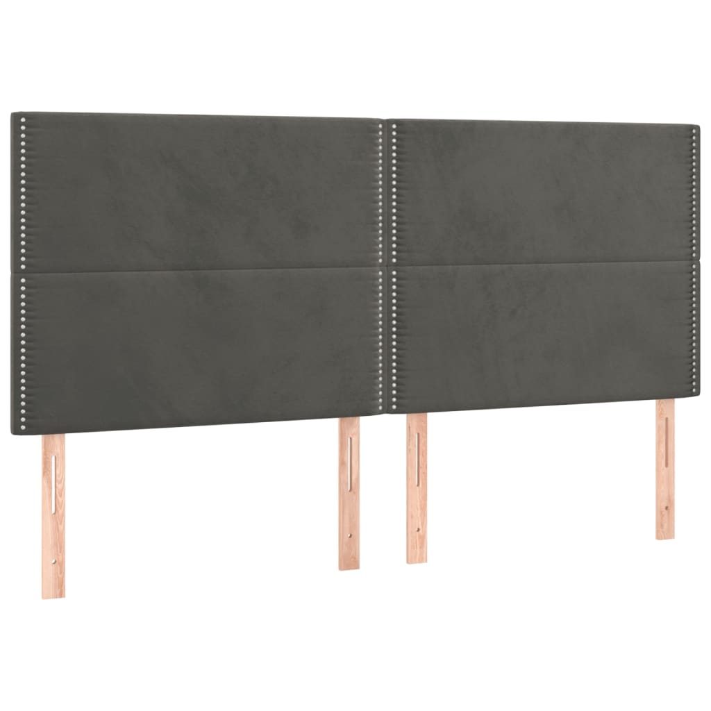 Giroletto a Molle con Materasso Grigio Scuro 200x200 cm Velluto | homemem39
