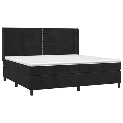 Giroletto a Molle con Materasso Nero 200x200 cm in Velluto | homemem39