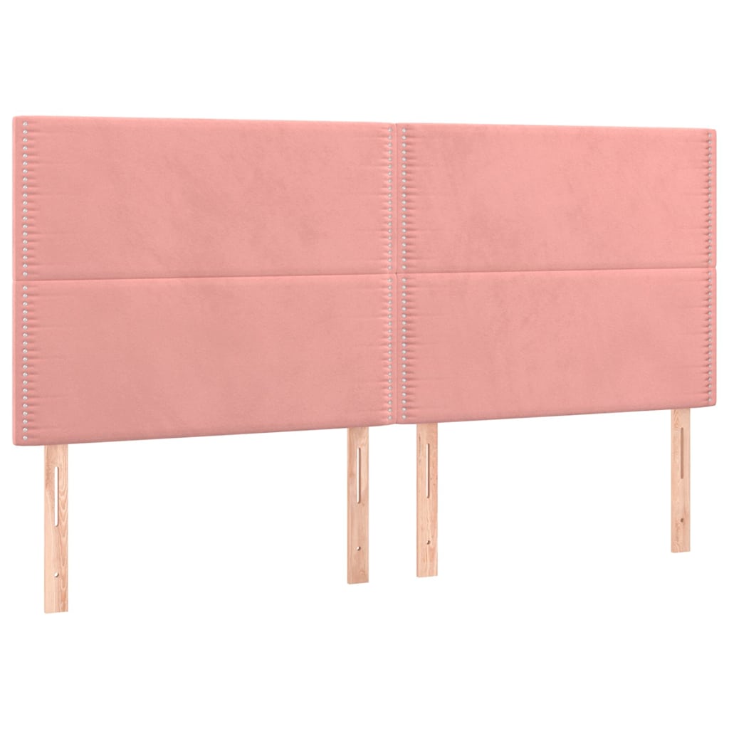 Giroletto a Molle con Materasso Rosa 200x200 cm in Velluto