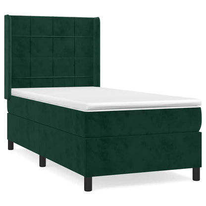 Giroletto a Molle con Materasso Verde Scuro 80x200 cm Velluto | homemem39