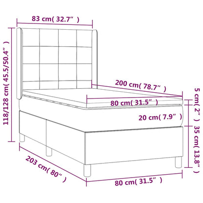 Giroletto a Molle con Materasso Verde Scuro 80x200 cm Velluto | homemem39