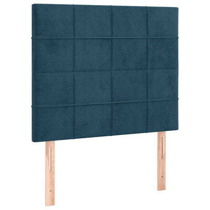 Giroletto a Molle con Materasso Blu Scuro 90x190 cm in Velluto
